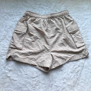 DSG Womens High-Rise Woven Cargo Shorts Sandy Slate‎ Beige Water Repellent Small